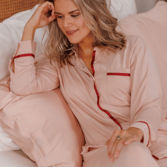 Coco & Cici TENCEL™ damespyjama met lange broek – Powder Peach
