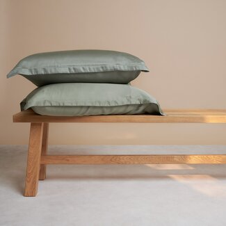 Coco & Cici Bamboo pillowcase olive green 80 x 80 cm with border