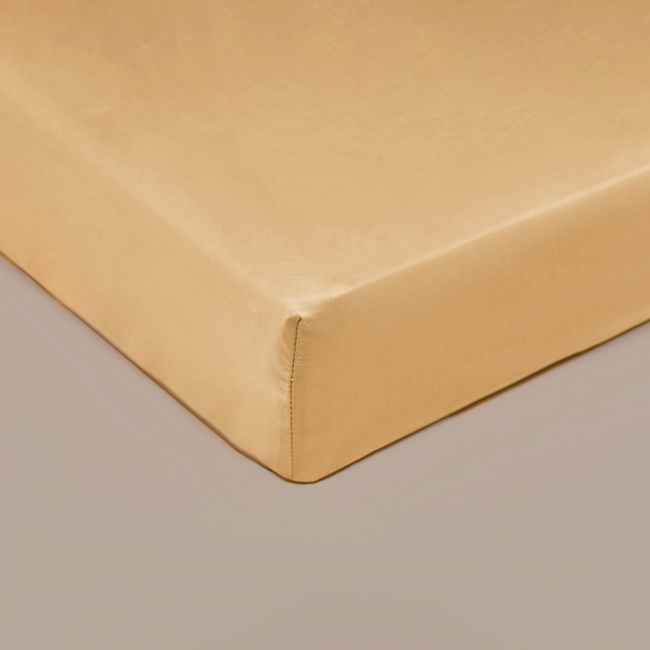 Bamboo fitted sheet ochre yellow 180 x 200 cm - Coco & Cici