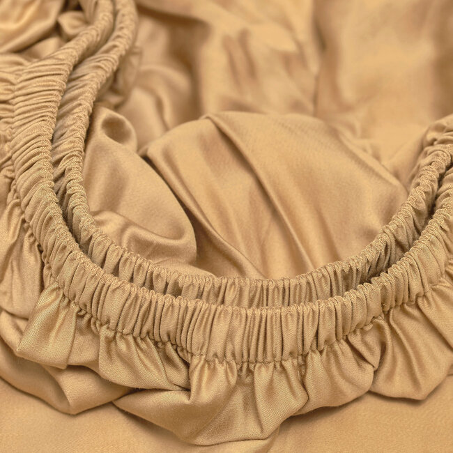 Bamboo fitted sheet ochre yellow 180 x 200 cm - Coco & Cici