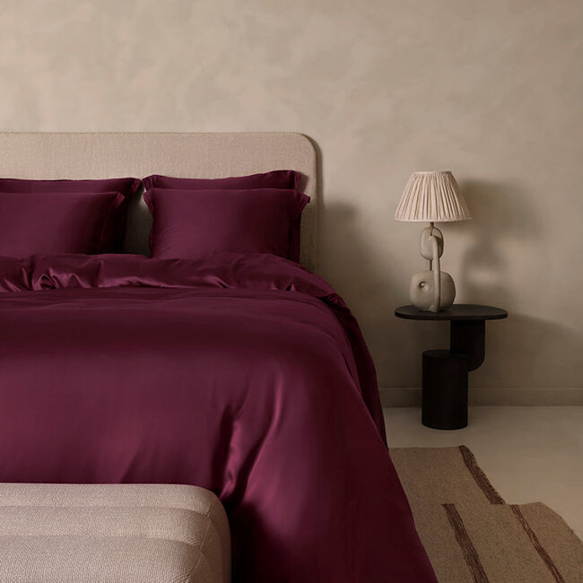 Bamboo fitted sheet burgundy 200 x 210 cm - Coco & Cici
