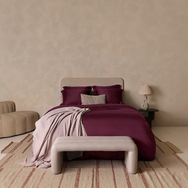 Bamboo pillowcase burgundy 50 x 75 cm without border - Coco & Cici