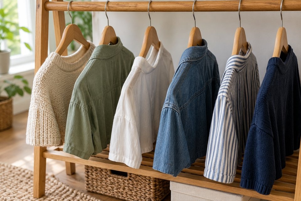Loaded hangers with space between garments