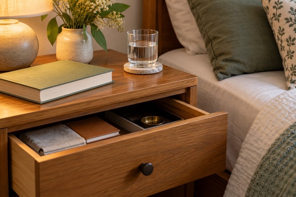 Choosing a bedside table: space for reading, breakfast or a laptop — praktische interieurinspiratie