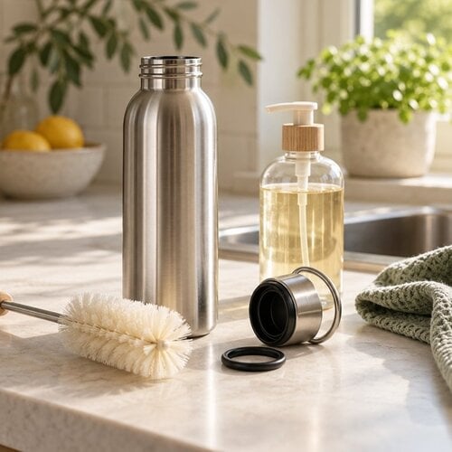 How to clean an insulated bottle, lid and seal