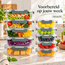 Ceruzo Meal Prep Containers - 10 pieces Food Containers - Glass