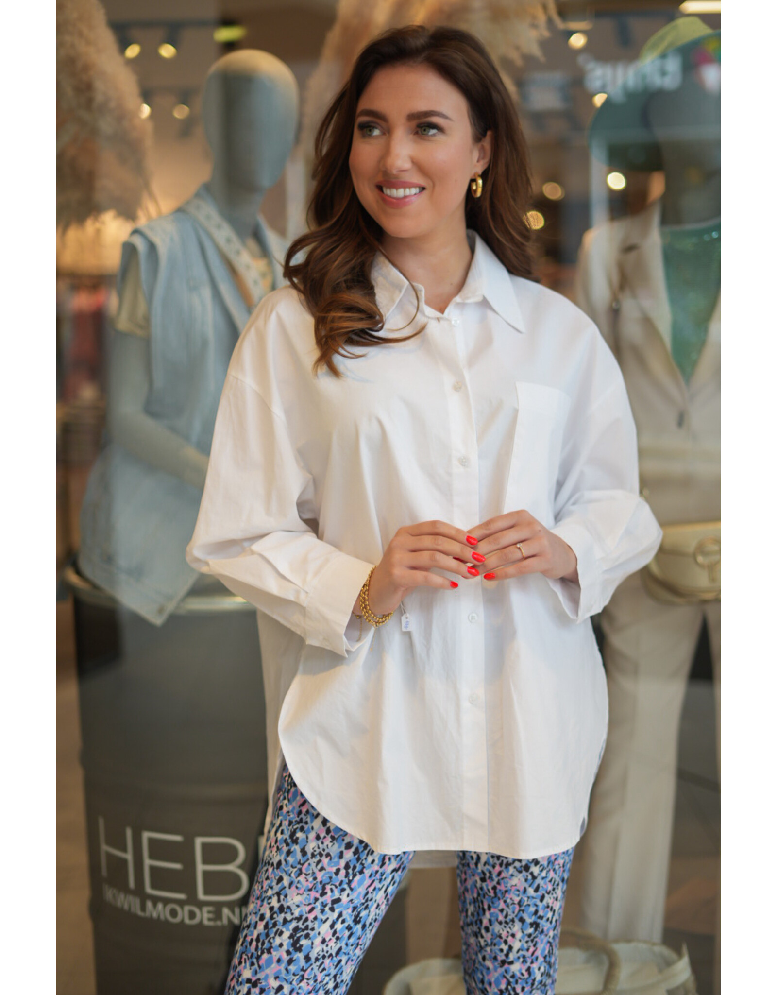 HEBBEZ Oversized blouse Isa - Wit