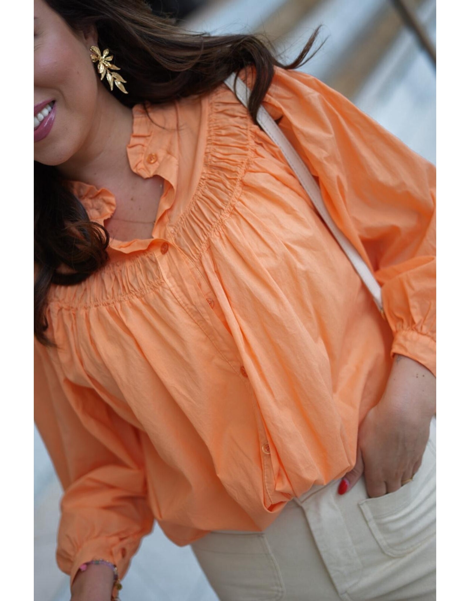 HEBBEZ Oversized blouse Sophie - Oranje