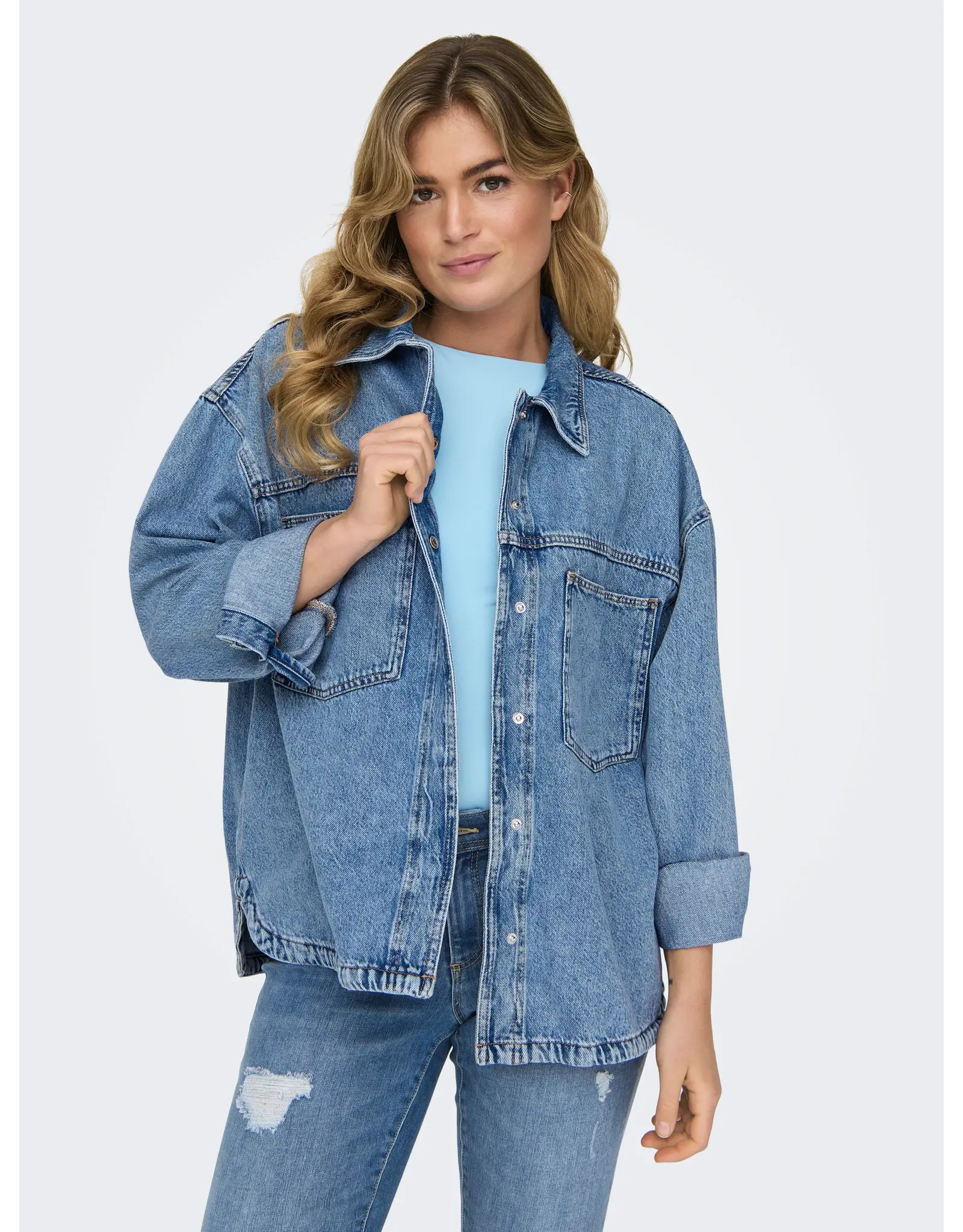 ONLY ONLY Emmie shirt denim - Light blue denim