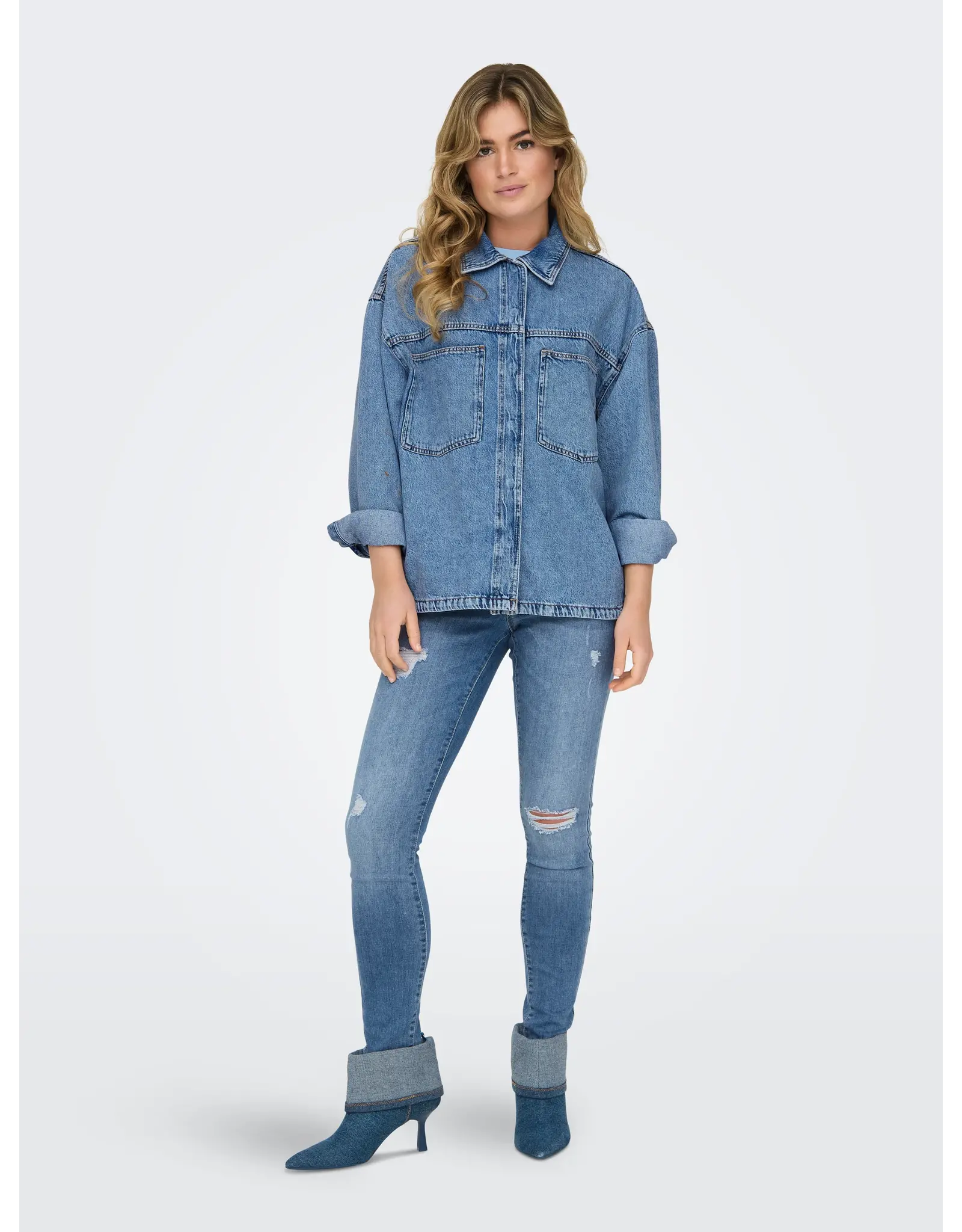 ONLY ONLY Emmie shirt denim - Light blue denim