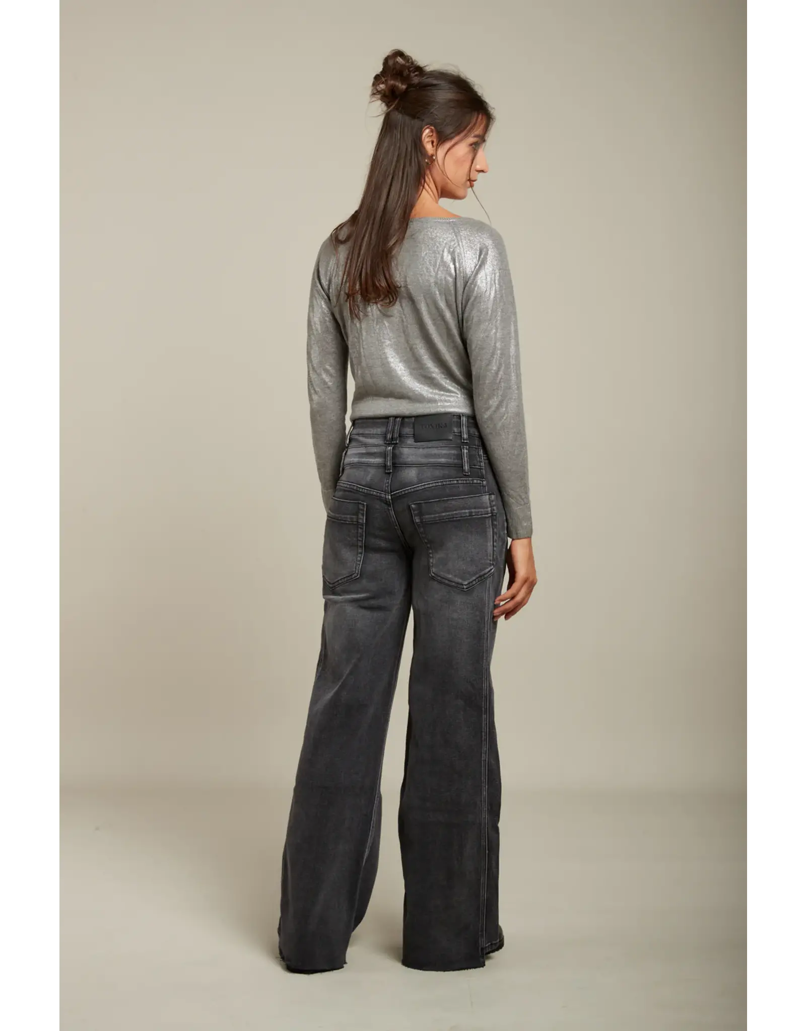 HEBBEZ TOXIK3 Steph jeans dubbele boord - Donkergrijs