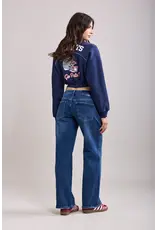 HEBBEZ TOXIK3 Alon jeans rhinestone - Donkerblauw