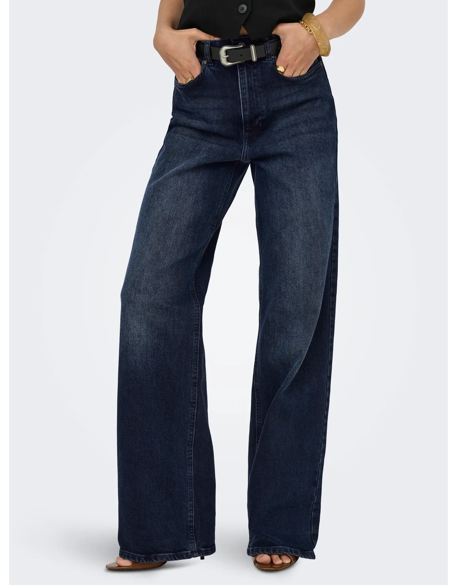 ONLY ONLY Juicy high waist wide leg - Blue black