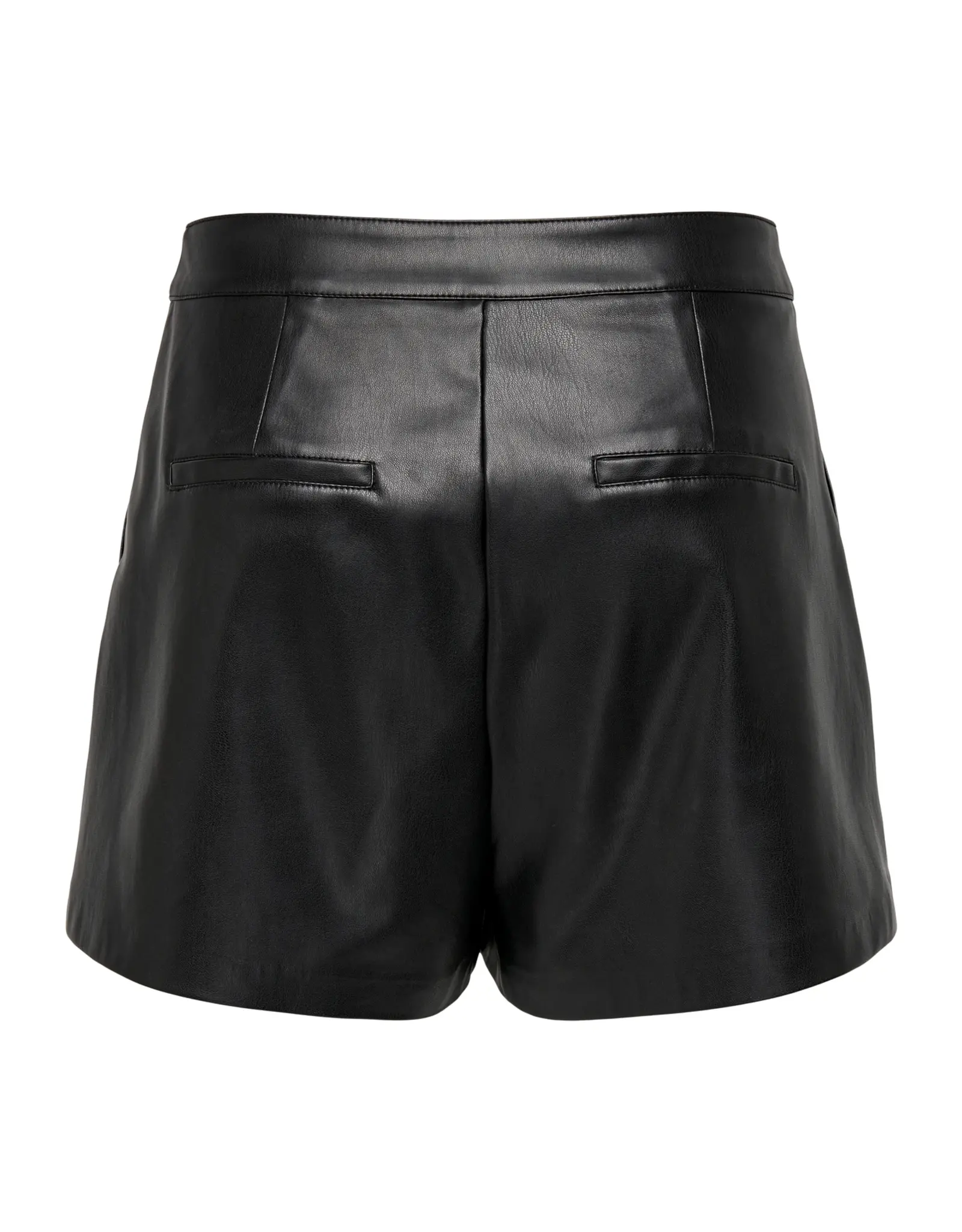 ONLY ONLY Tricia mid waist baggy fit PU-short - Black