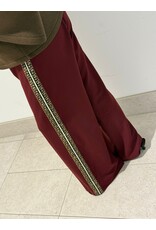 HEBBEZ Wide leg pantalon met panter bies Yara - Rood
