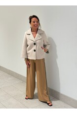 HEBBEZ Wide leg pantalon met panter bies Yara - Camel