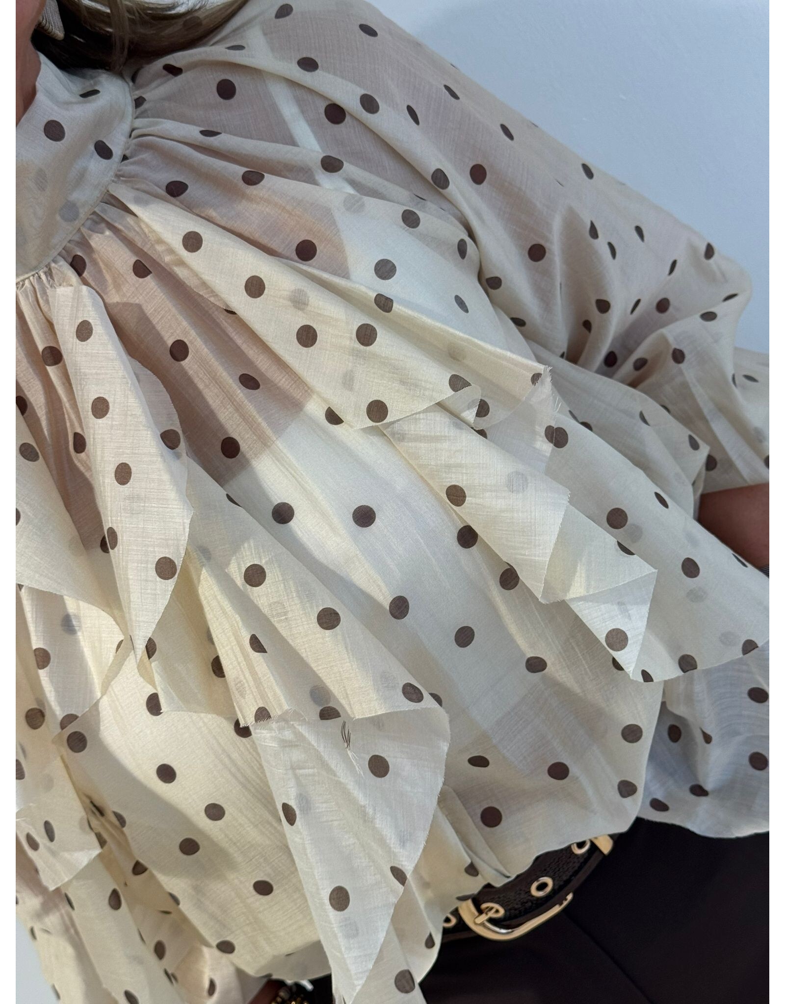 HEBBEZ Polka dot blouse Nina - Beige