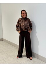 HEBBEZ Polka dot blouse Nina - Chocoladebruin