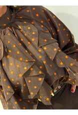 HEBBEZ Polka dot blouse Nina - Chocoladebruin
