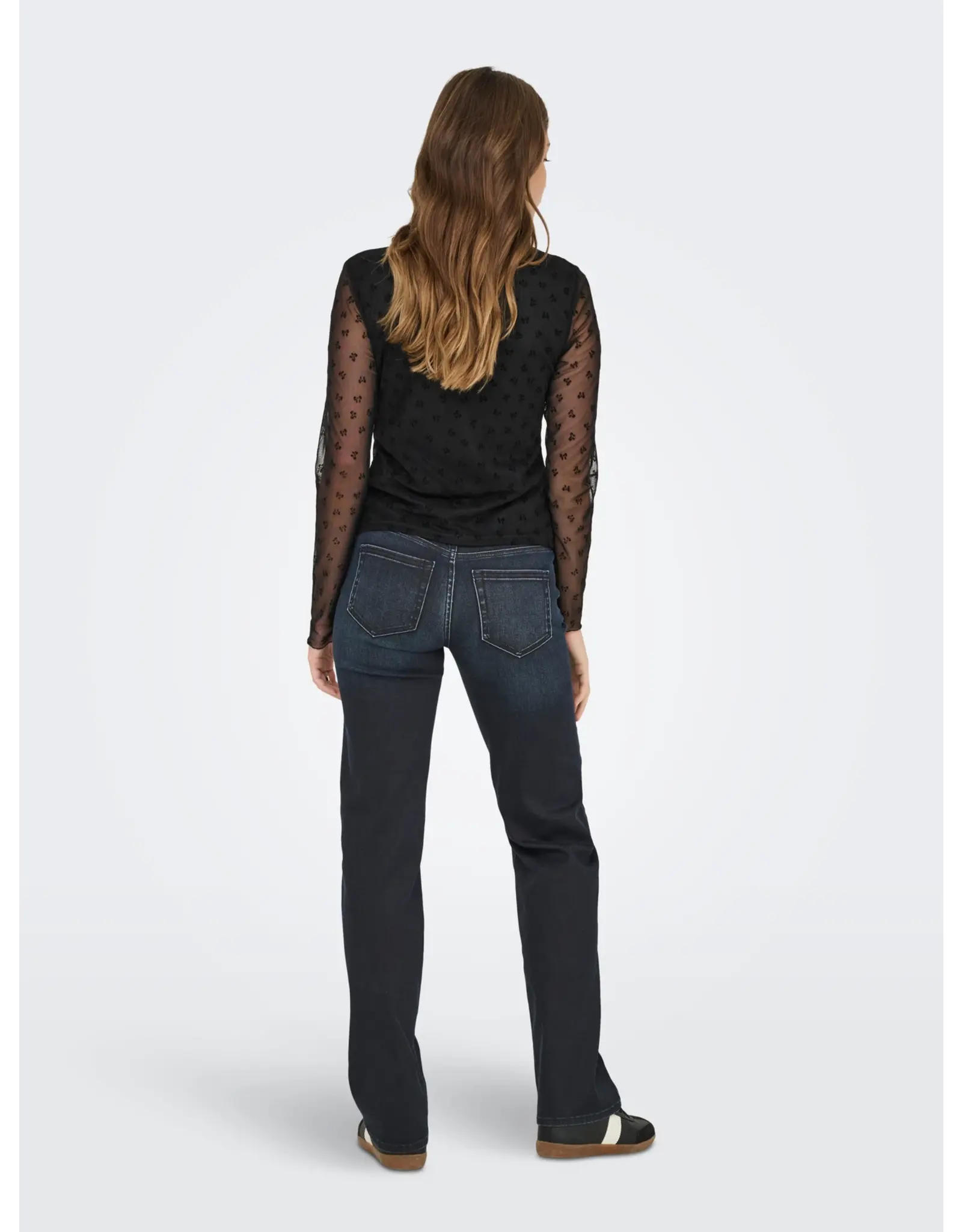 ONLY ONLY Siena mesh top - Zwart