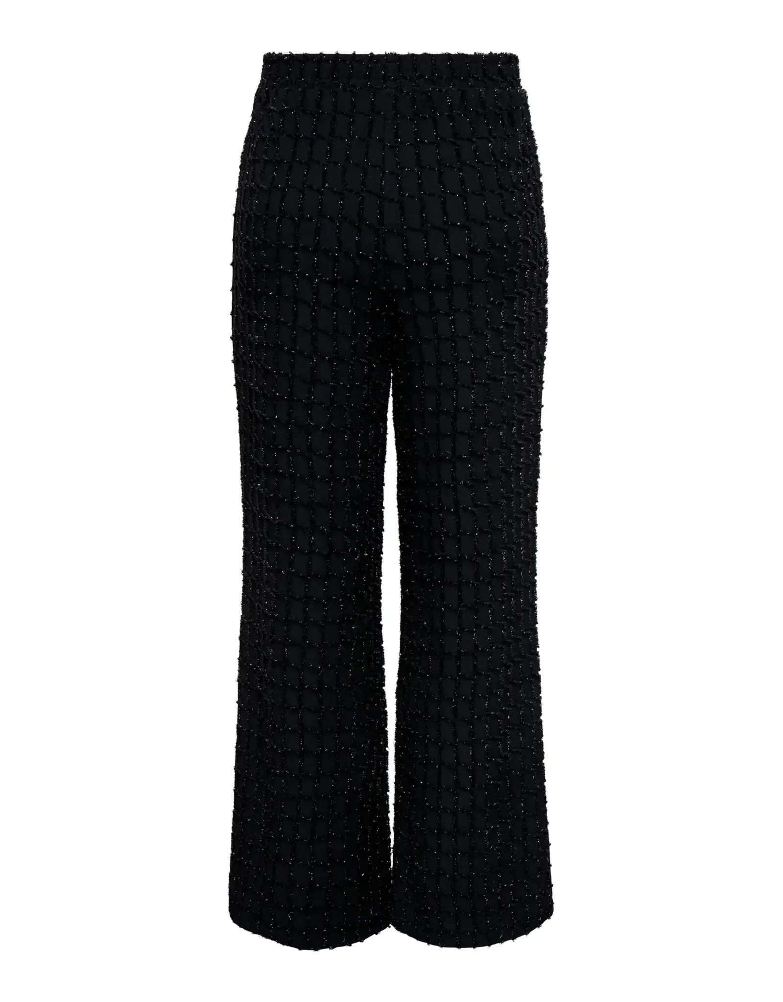 HEBBEZ ONLY Ines wide glitter pants - Zwart glitter