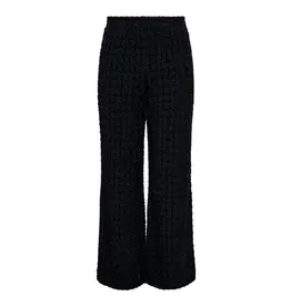HEBBEZ ONLY Ines wide glitter pants - Zwart glitter