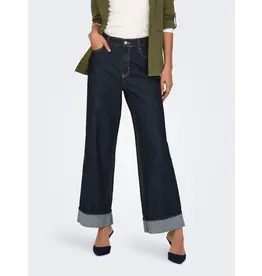 ONLY ONLY Hope high waist wide fold up denim - Dark blue ONLY ONLY Hope high waist wide fold up denim - Dark blue