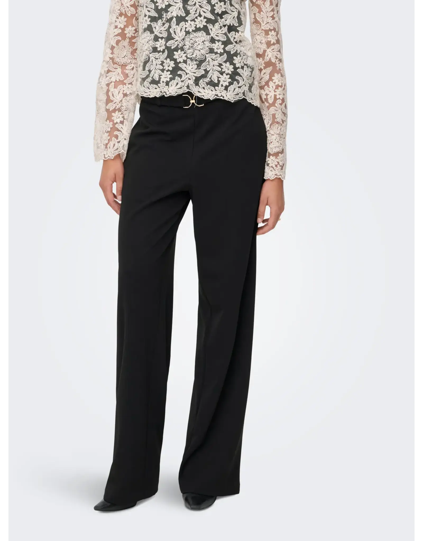 ONLY ONLY Gala belt wide leg pants - Zwart