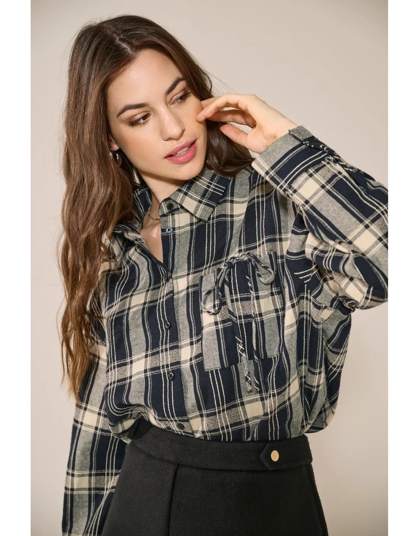 ONLY ONLY Agda check shirt - Donkerblauw