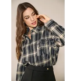 ONLY ONLY Agda check shirt - Sky captain