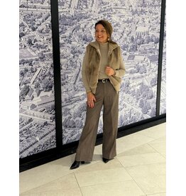 HEBBEZ Faux-fur bodywarmer Emma - Taupe