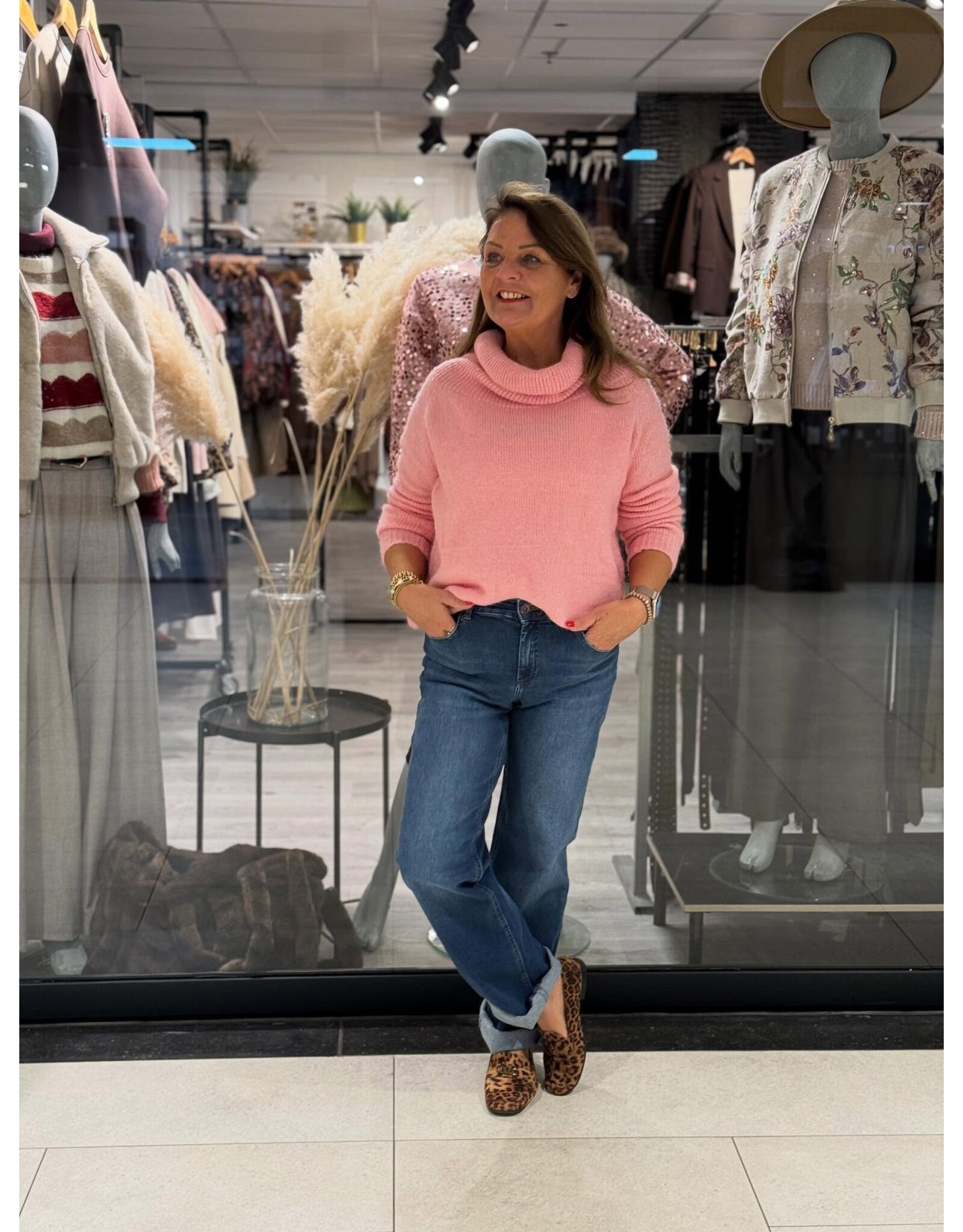 HEBBEZ Gebreide trui Yara - Zachtroze