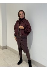 HEBBEZ PU-leren maxi-rok met detail Nora - Bordeauxrood