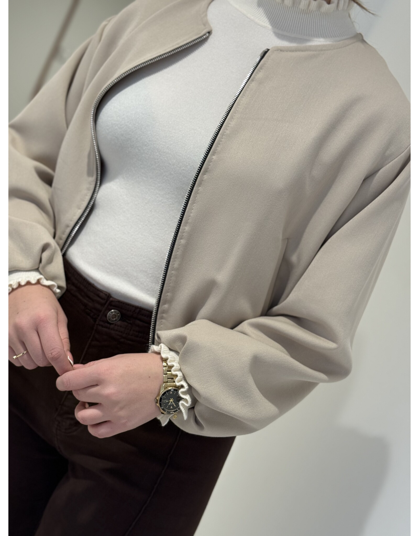 HEBBEZ Oversized bomberjack Mila - Beige