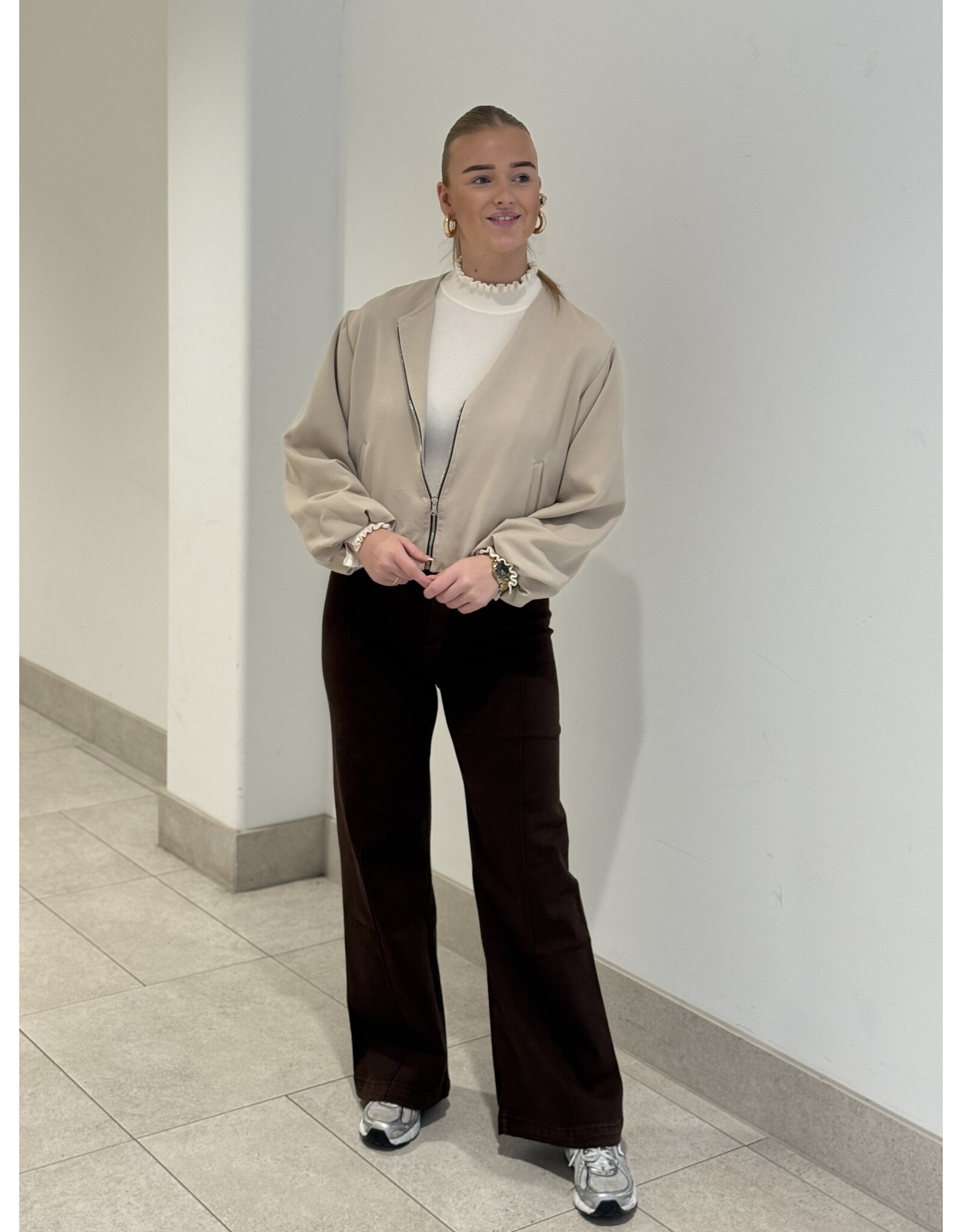 HEBBEZ Oversized bomberjack Mila - Beige