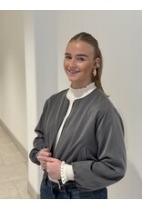 HEBBEZ Oversized bomberjack Mila - Lichtgrijs