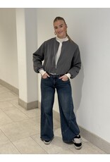 HEBBEZ Oversized bomberjack Mila - Lichtgrijs