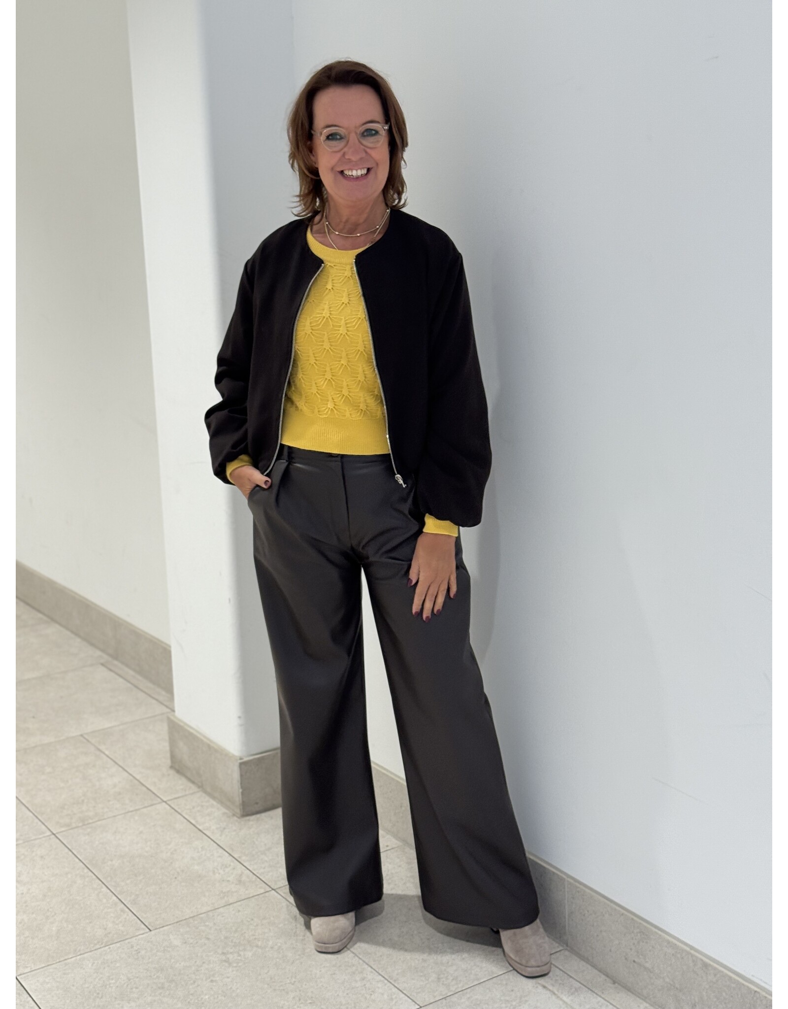 HEBBEZ Oversized bomberjack Mila - Chocoladebruin