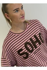 HEBBEZ Gestreepte oversized longsleeve Noor - Camel