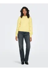 ONLY ONLY Femme sweater opengewerkte mouw - Zachtgeel