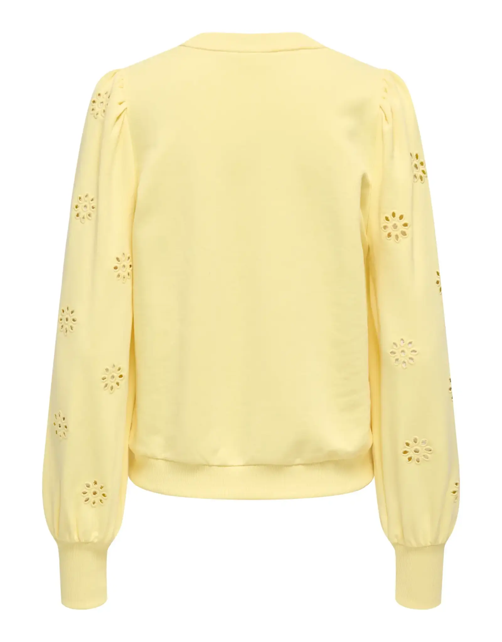 ONLY ONLY Femme sweater opengewerkte mouw - Zachtgeel