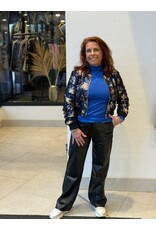 HEBBEZ PU-leren wide leg broek Tess - Zwart