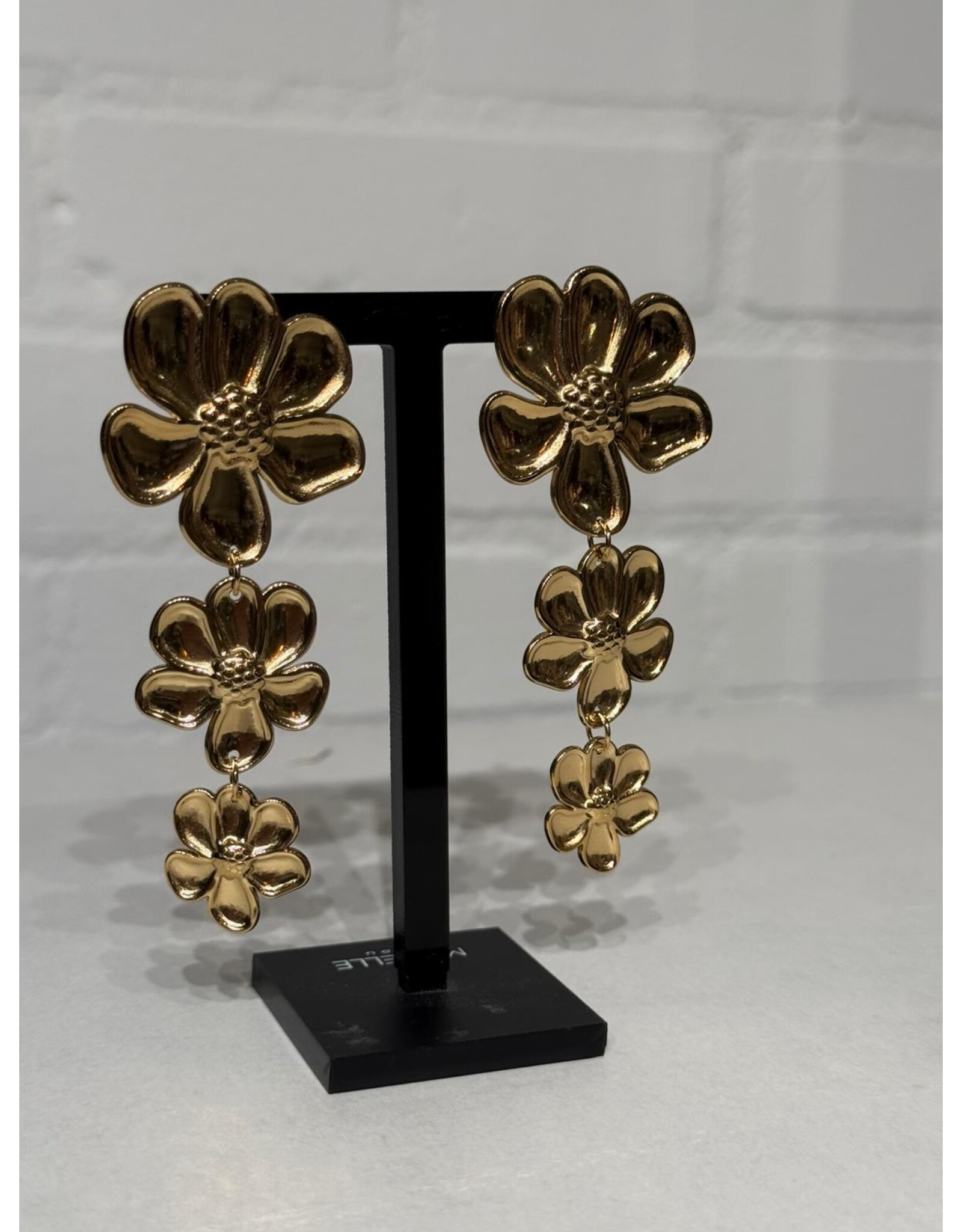 HEBBEZ Oorbellen Flower power - Goud