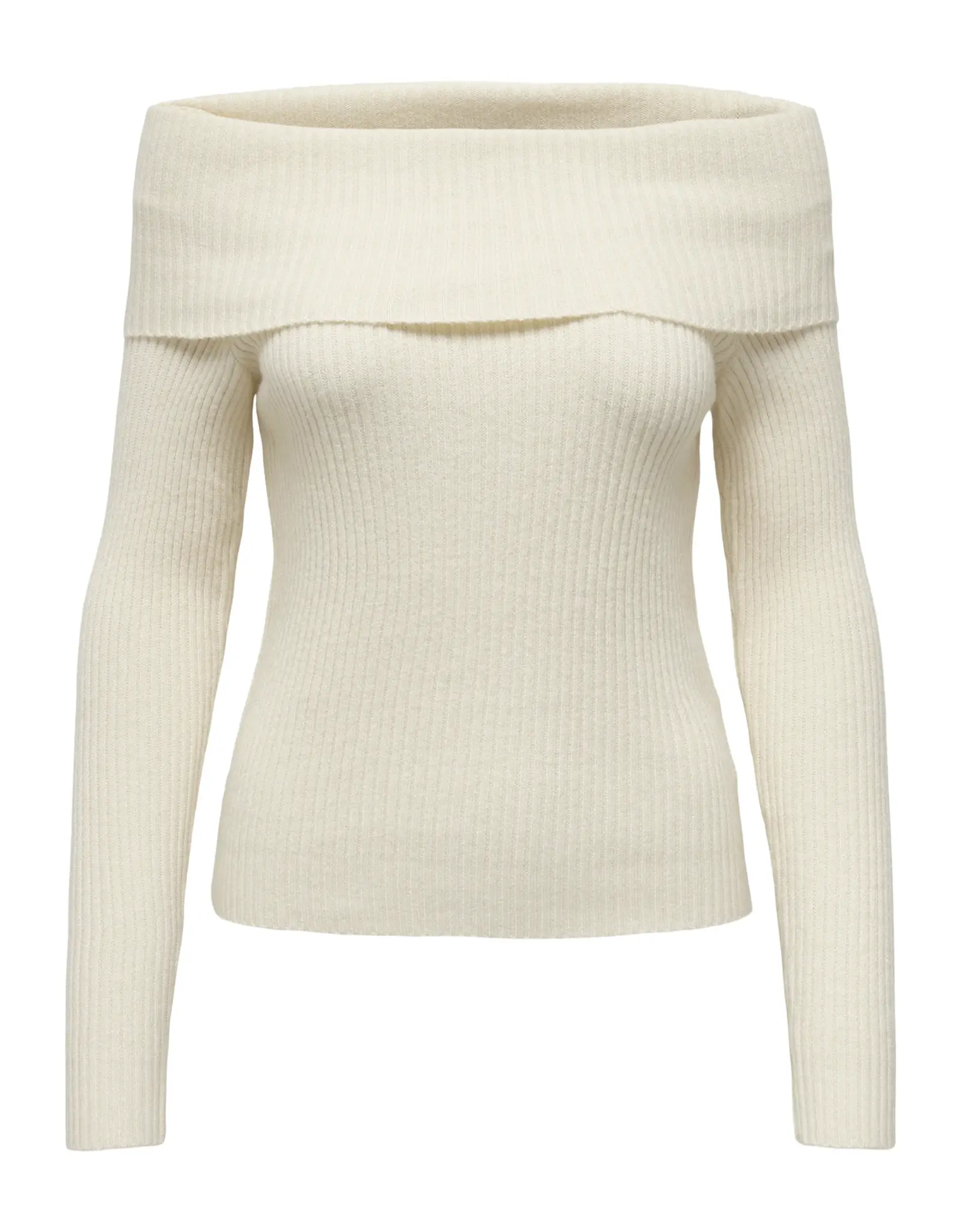 ONLY ONLY Katia gebreide off-shoulder trui - Off-white