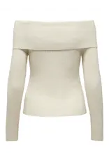 ONLY ONLY Katia gebreide off-shoulder trui - Off-white