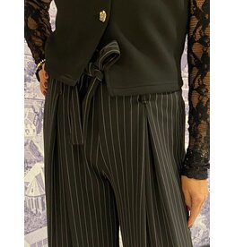HEBBEZ Highwaist pantalon met strikceintuur Jolie - Zwart