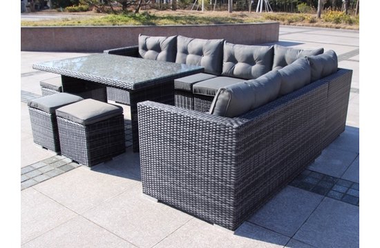 Tuin Eettafelset - Antraciet/Grijs
