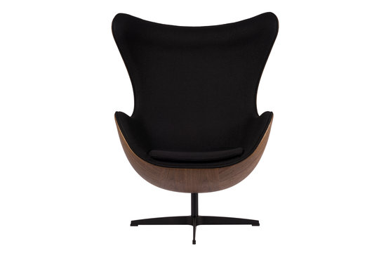 Egg Chair - Schwarz / Holzfurnier