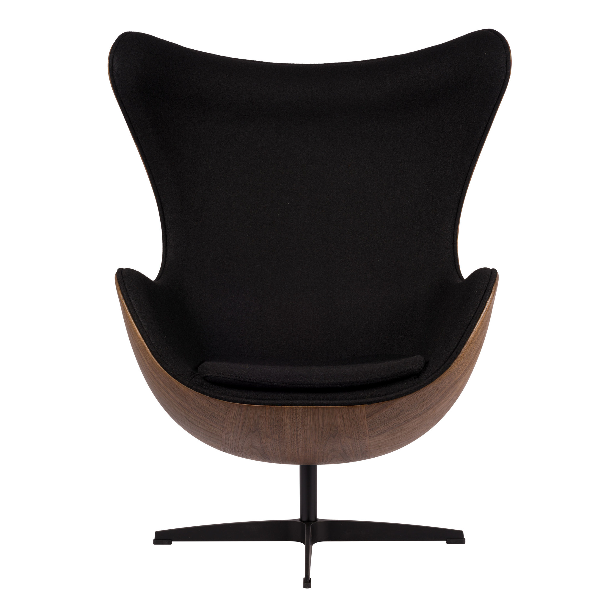 Egg Chair - Noir / Placage de bois
