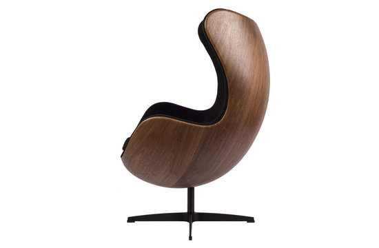 Egg Chair - Zwart / Houtfineer